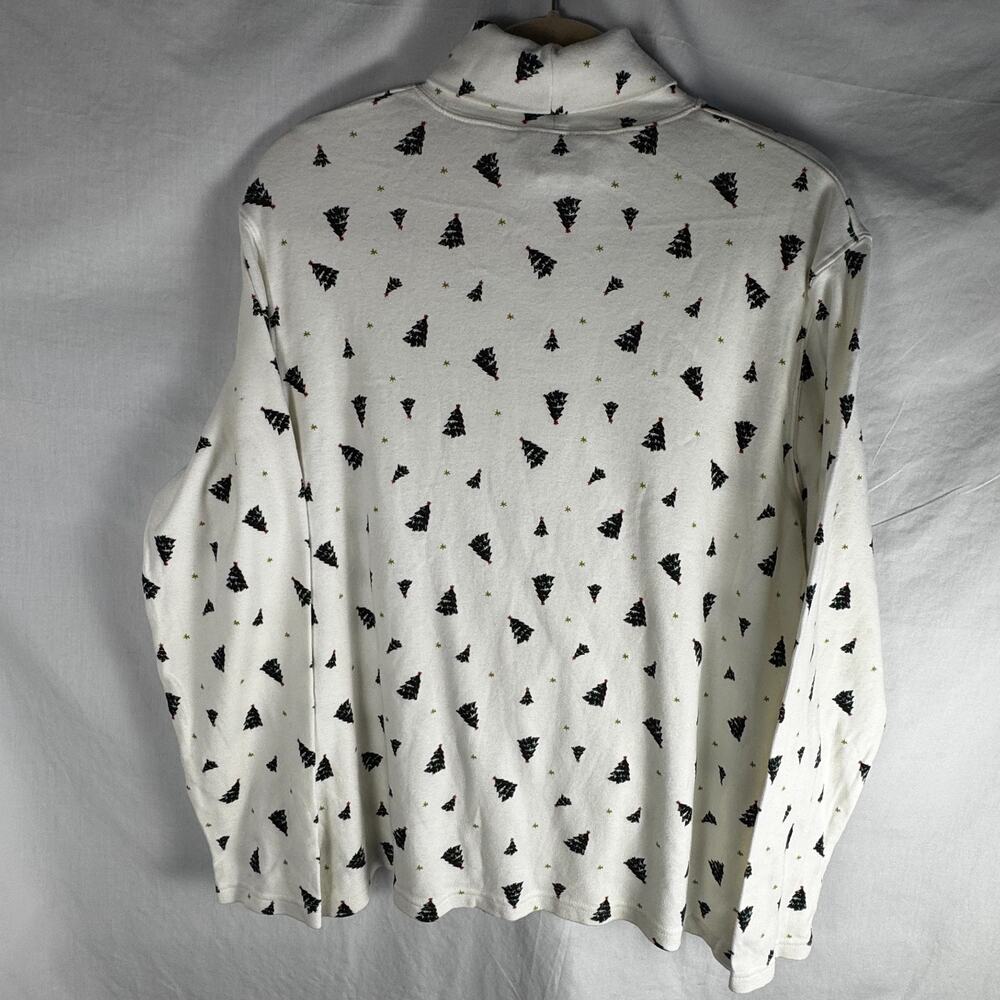 Studio Works Vintage 'Ugly Christmas' 100% Cotton Festive Turtleneck, Sz L Trees - Picture 6 of 8